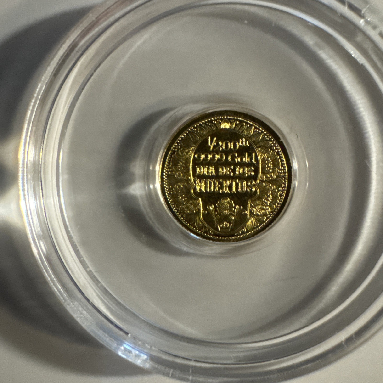 1/200th oz .9999 Fine GOLD Skull Dia De Los Muertos FRACTIONAL GOLD