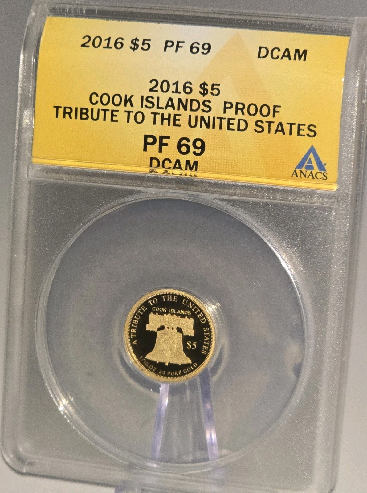 2016 $5 Cook Islands Proof Tribute Pf 69 1/10th Oz .24 Pure Gold (.024 Agw)