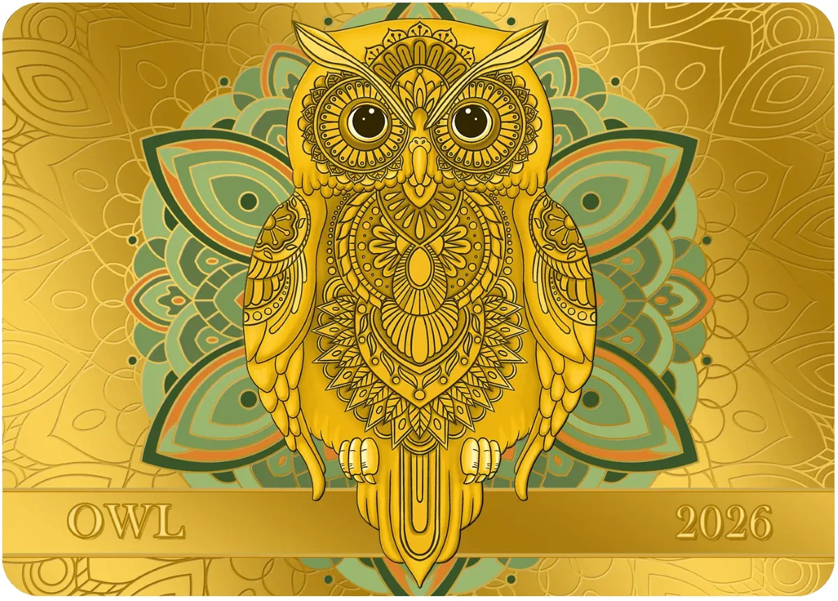2026 Samoa Spirit Animals Collection Owl 1/200 oz Gold Proof-like Coin
