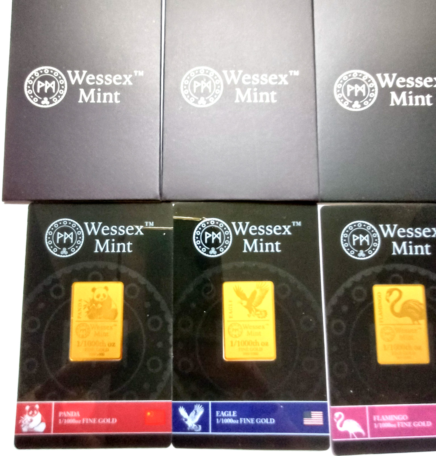 1/1000th oz x 5 Gold Bars Bundle 999.9 24ct by Wessex Mint