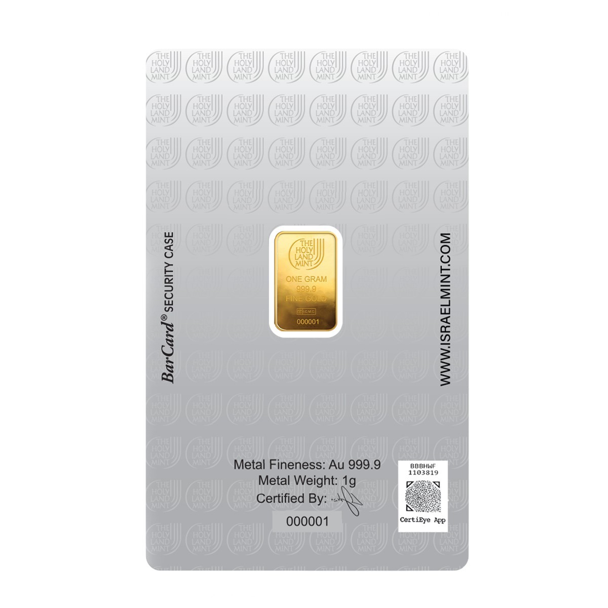DOVE OF PEACE – 1 gram GOLD 0.999 – BULLION BAR – Great Investment !!!!