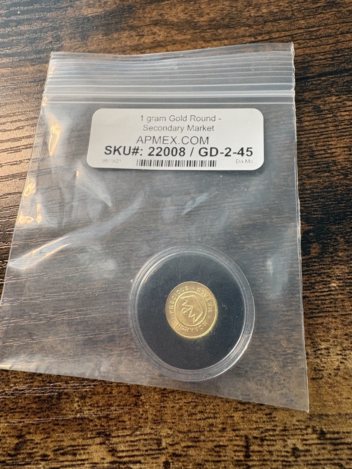 1 Gram of Gold From Monarch Precious METALS.9999 Fine Pure Gold Bullion