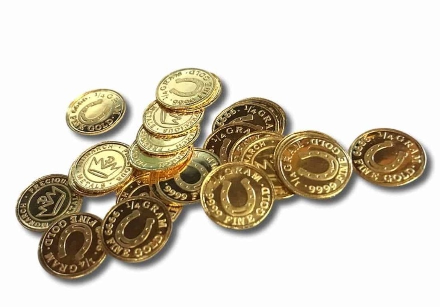 Lot 5 x Pure Gold Round 1/4gram .999 Fine Lucky Horse Round 1.25 Grams Total