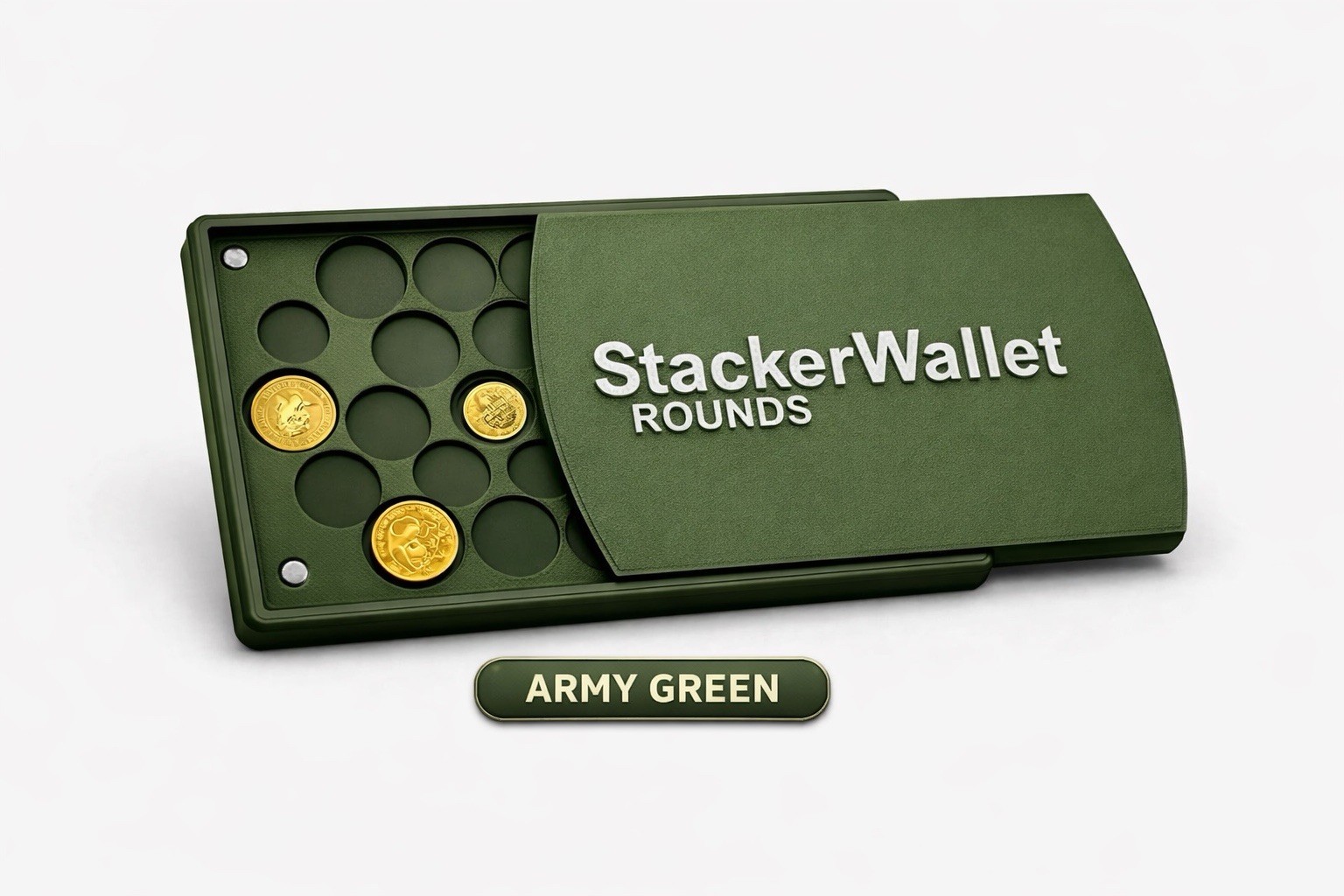 StackerWallet ROUNDS Coin Case | Gold Silver Platinum Storage | Magnetic Lid