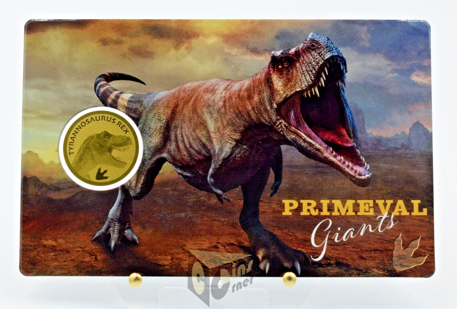 Dinosaur T-Rex 1/1000 Oz 999 Gold Coin 3000 Francs Chad