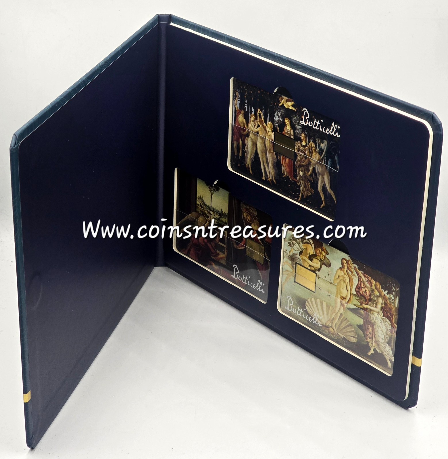 Botticelli collection 1/1000 Oz .999 Gold 3 coin cards Album