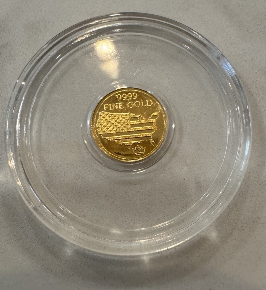 1/100 oz .999 Fine Gold Bar, Eagle 🦅 U.S. Flag 🇺🇸, 526