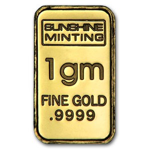 1 gram Gold Bar – Sunshine Minting Vintage Design