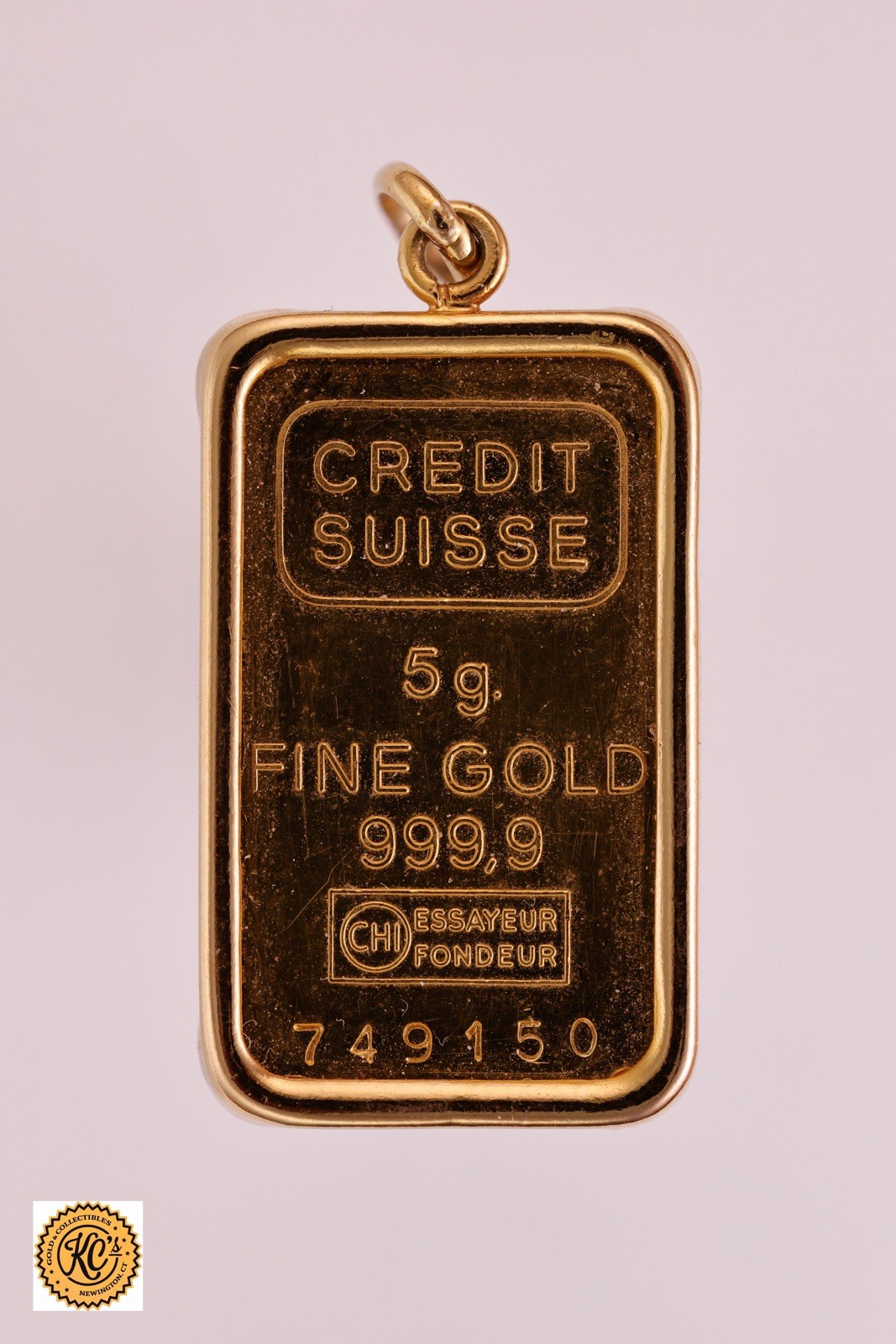 Credit Suisse 5 Gram Gold Bar & 14k Bezel (B4229)