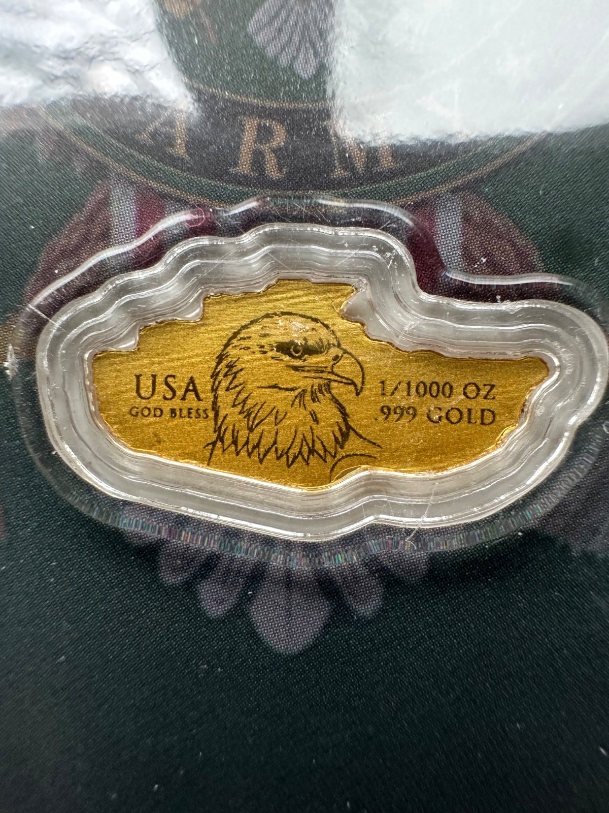 2026 US ARMY Eagle & Tank 1/1000oz Fractional Gold – In Card