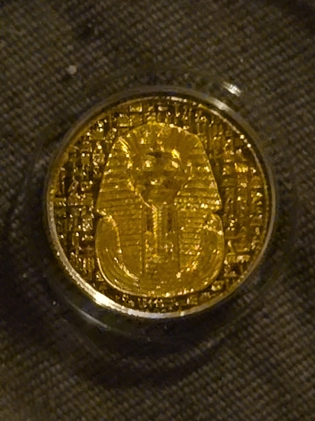 1/200th Precision Etched 24k King Tut Monarch Egyptian Scarab Anhk Gold Capsuled