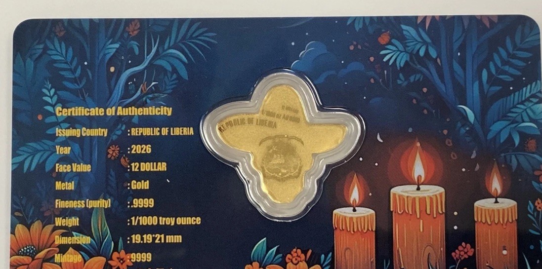 2026 Dia De Los Muertos 1/1000 oz .9999 Gold Coin In Card 💀 Limited Mintage