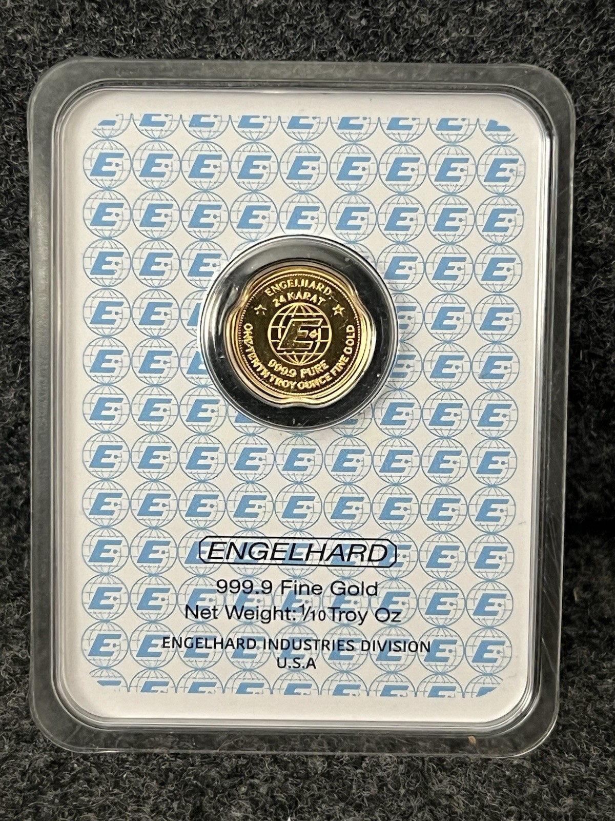 2025 Englehard 1/10 Oz Gold Prospector Round In Assay