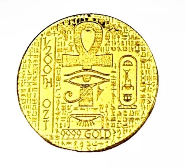 Fractional 1/200 Gold – Capsule Round MONARCH EGYPTIAN Pure Gold- Same Day Ship