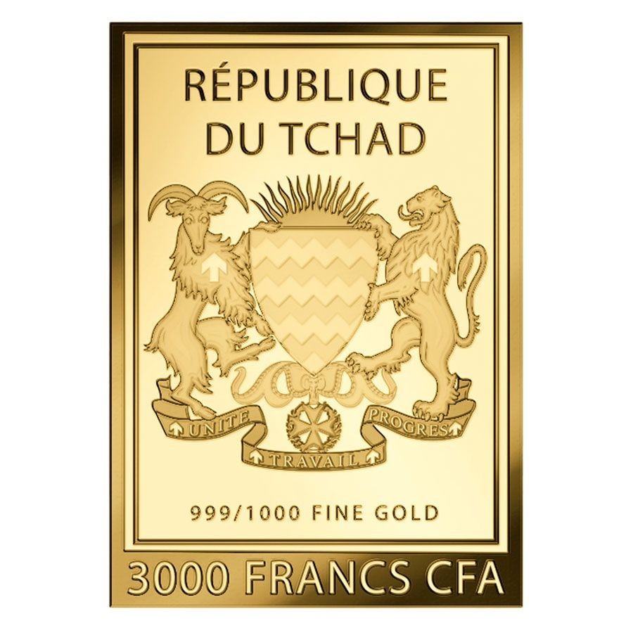 Vincent Van Gogh Sunflowers 1/1000 Oz 999 Gold in Coin card 3000 Francs Chad