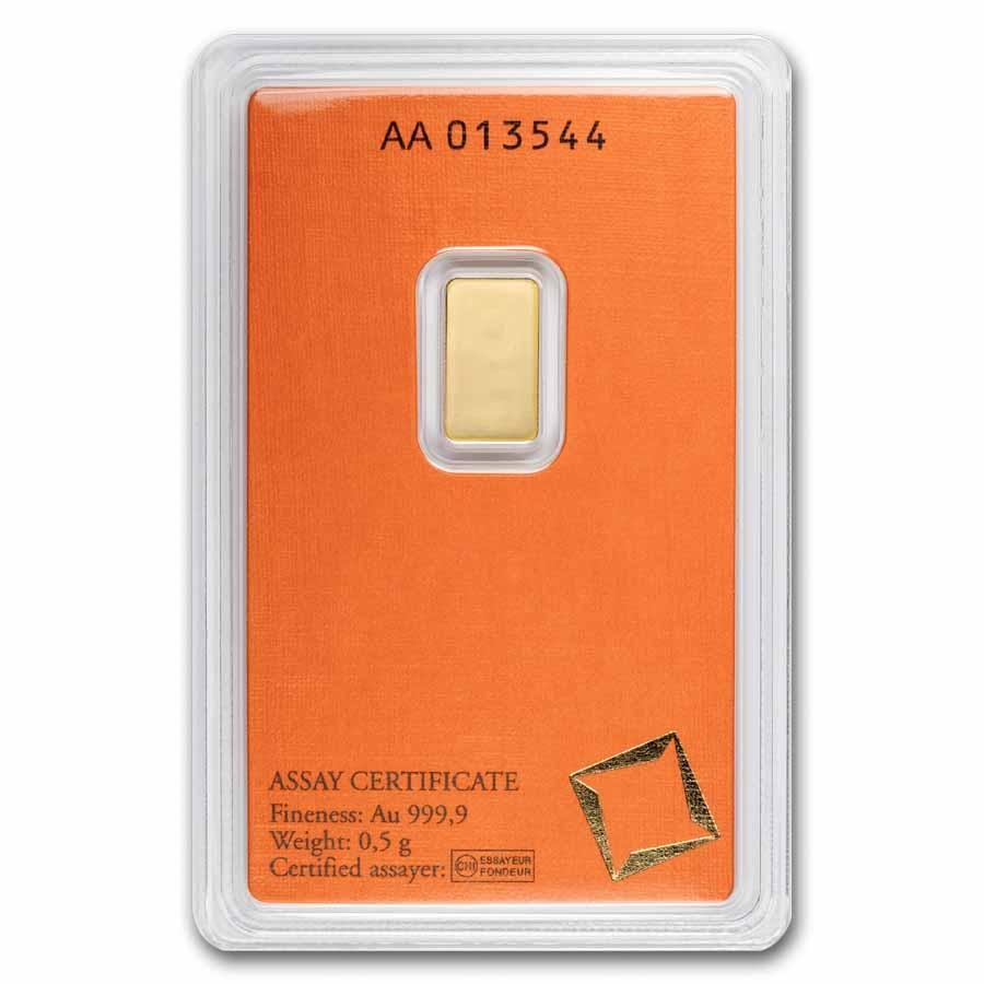 1/2 gram Gold Bar – Valcambi (In Assay)