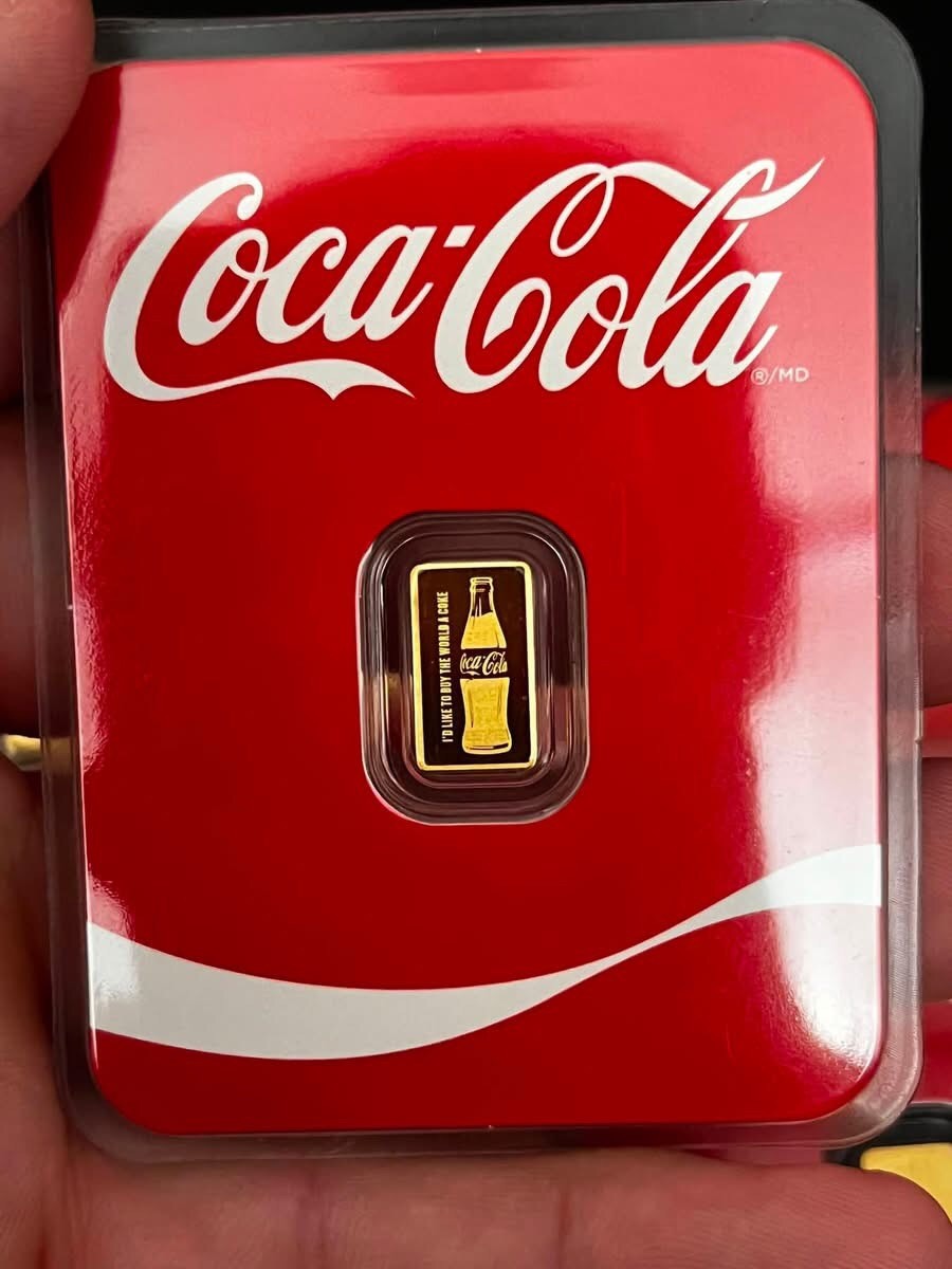 Coca-Cola 0.5g Gold Bullion Bar 999.9 Fine Gold in Tep Rare Collectable