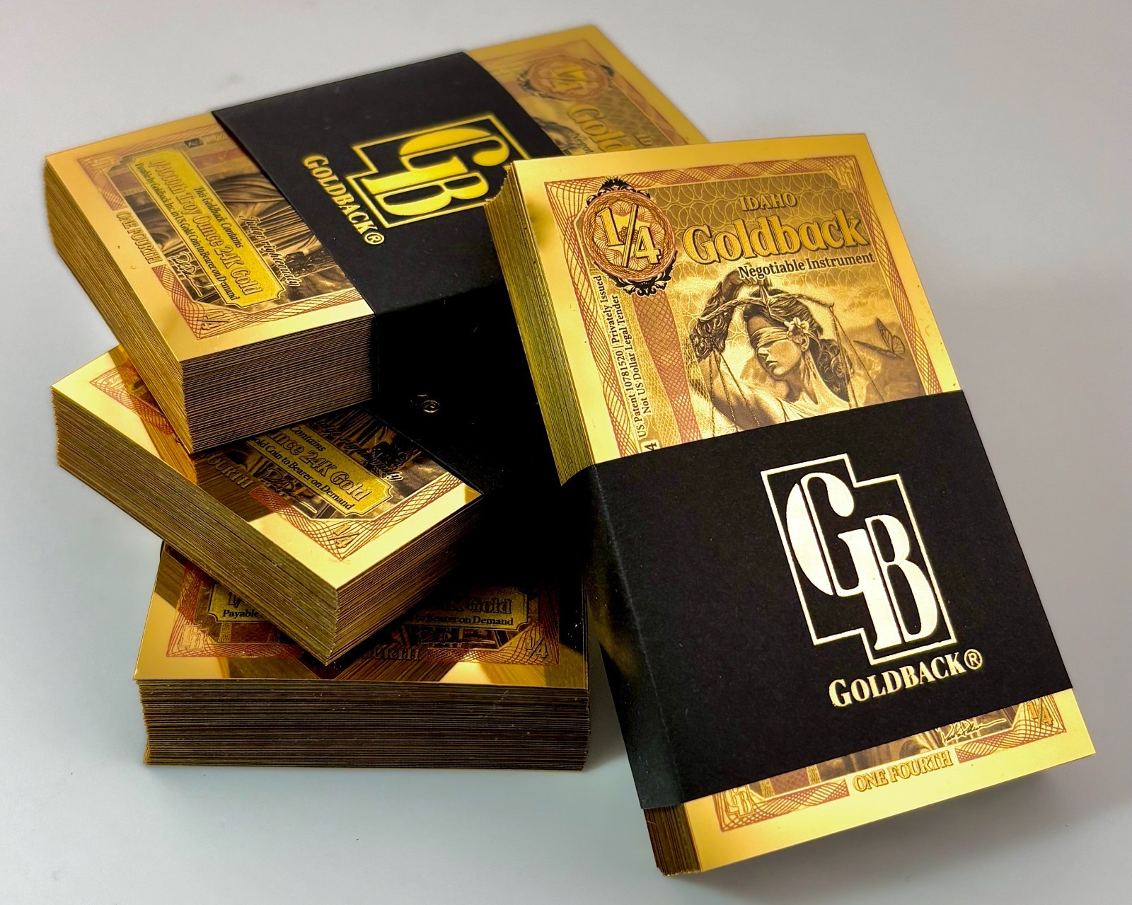 2026 1/4 Idaho GOLDBACK Gold Note 100-PACK – New 24k GOLD ALPHA NOTE W/ UV BG92