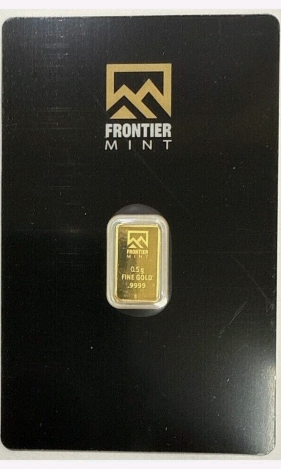 Frontier Mint .9999 Fine Gold Bar Half Gram – In Assay Card