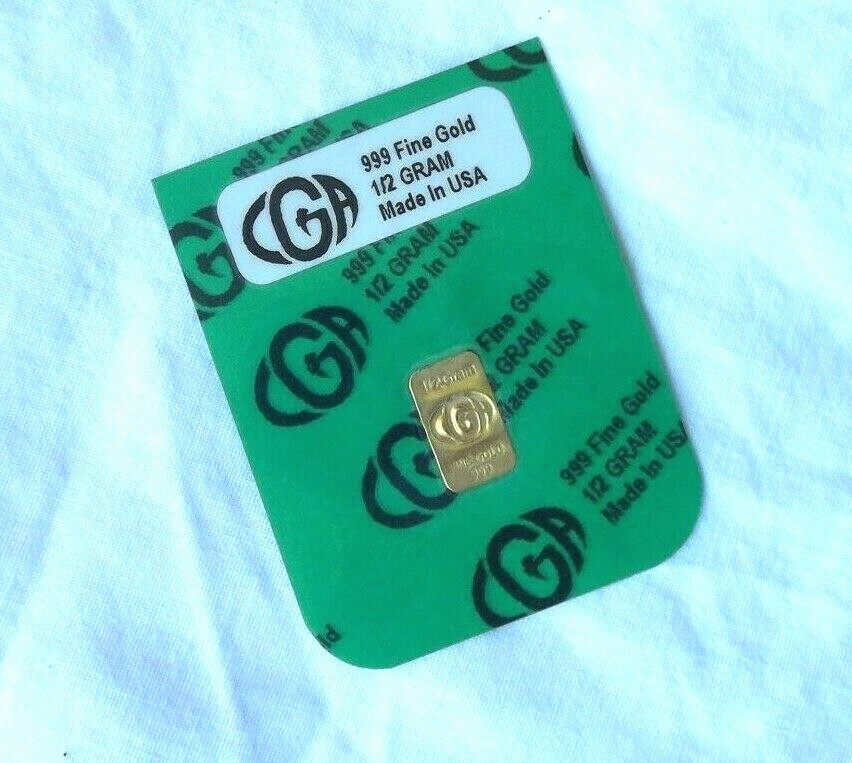 4 GOLD 1 / 2 GRAM G PURE CGA PREMIUM BULLION 999.9 bars CERTIFIED INGOT LOT