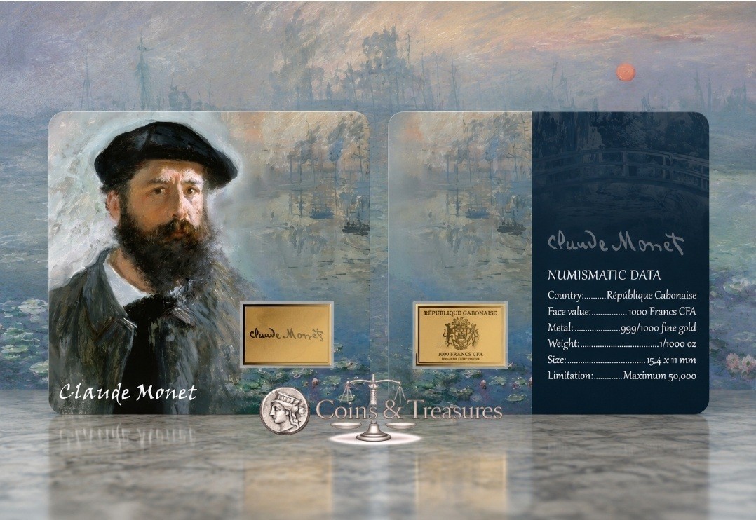 Claude Monet Collage 1/1000 Oz .999 Gold in Coin card