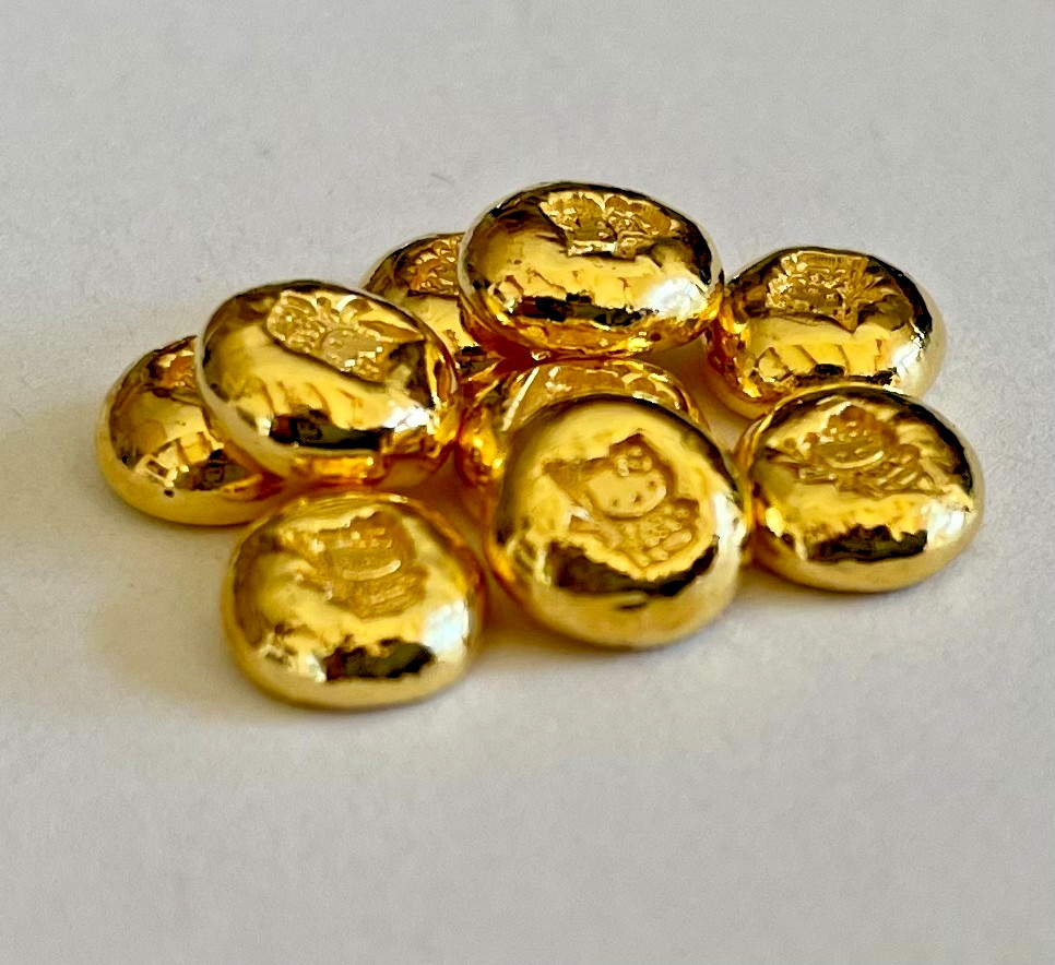 ONE – 1 gram GOLD bar .9999 Hello Kitty AK-47 hand poured bar 99.99%