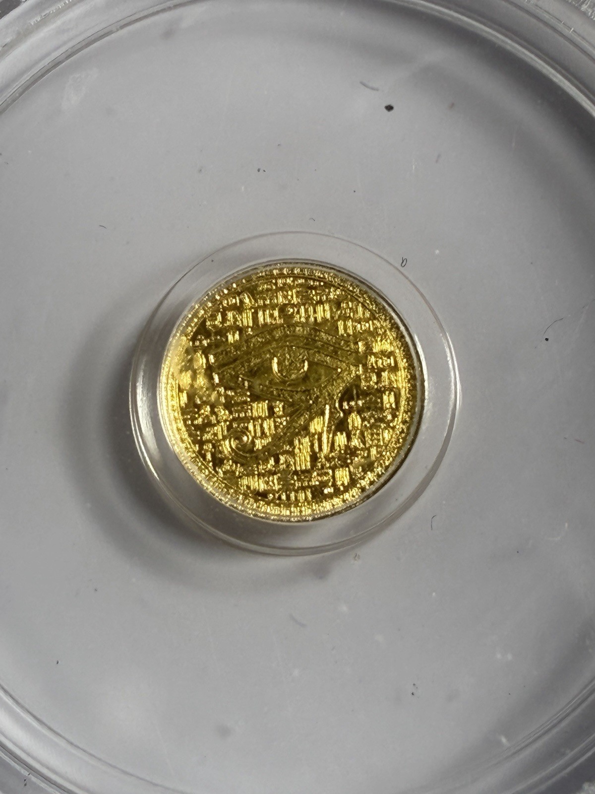 ICG Eye of Ra Gold Round Nice Details MS70 Slabbed 1/500oz