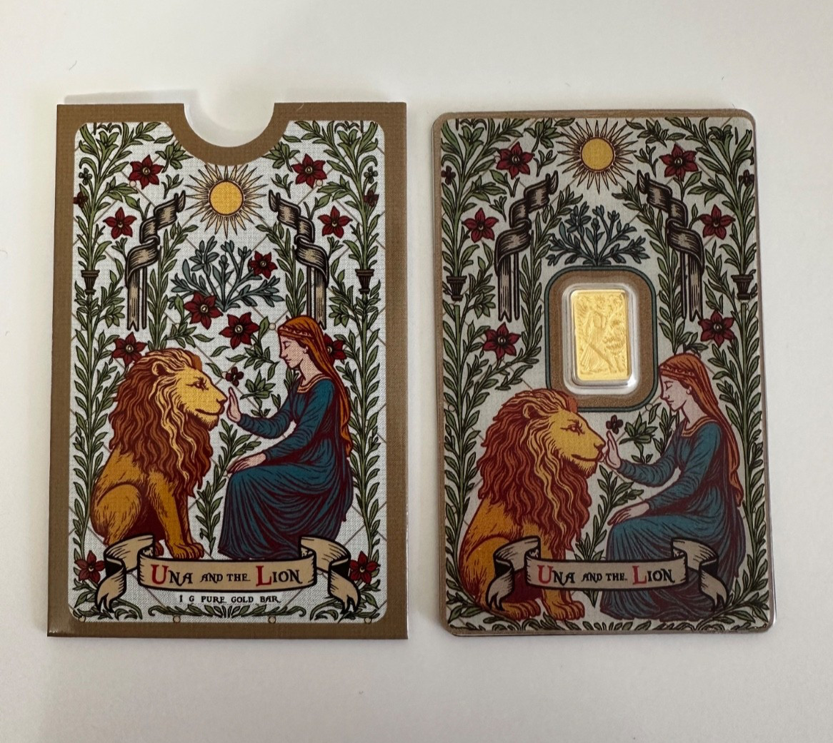 PAMP Suisse Una & The Lion 1 Gram Gold Bar 1g Gold Bar .999 Limited Mintage 3000