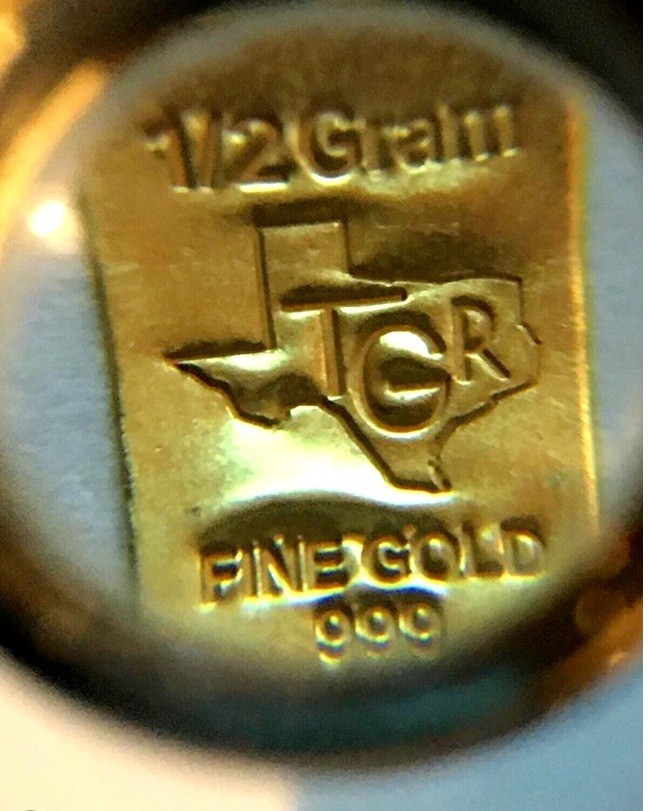 1 / 2 gram Gold Bar – TGR TEXAS – 999.9 Fine in Assay