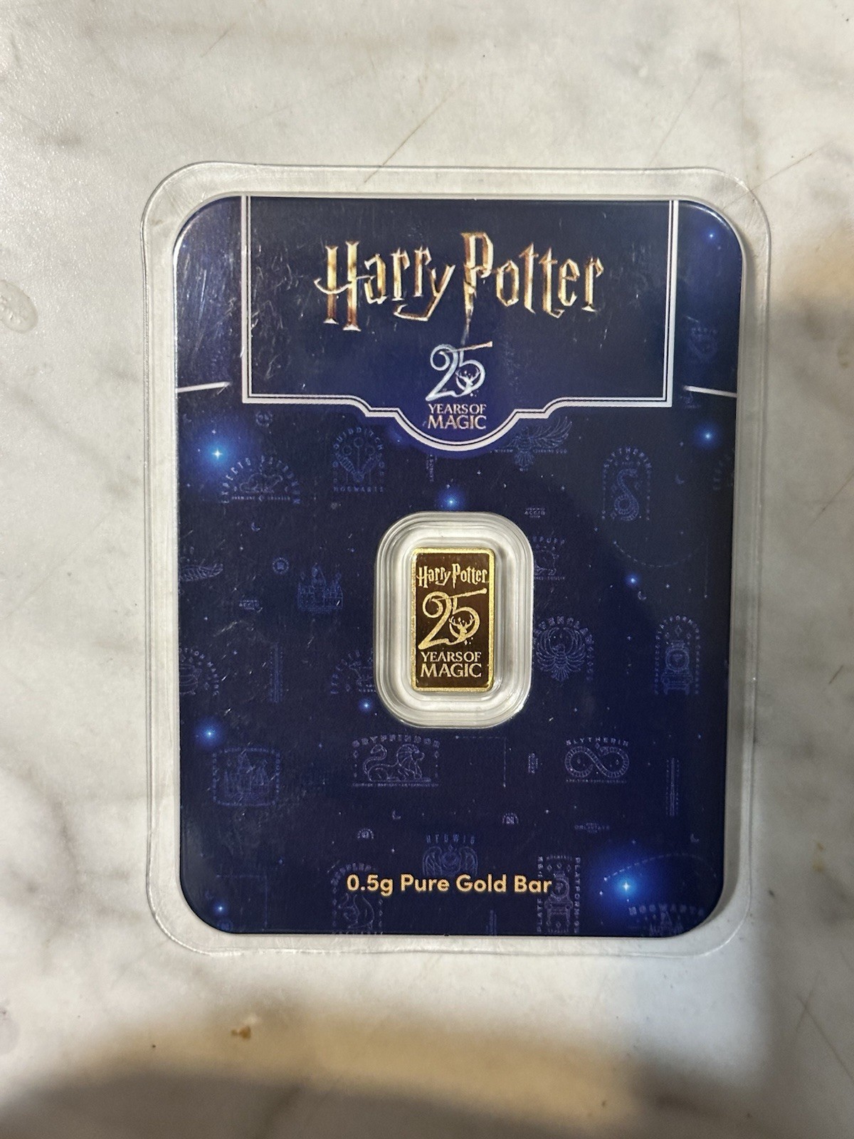 Harry Potter 1/2 gram Gold Bar Harry Potter 25th Anniversary