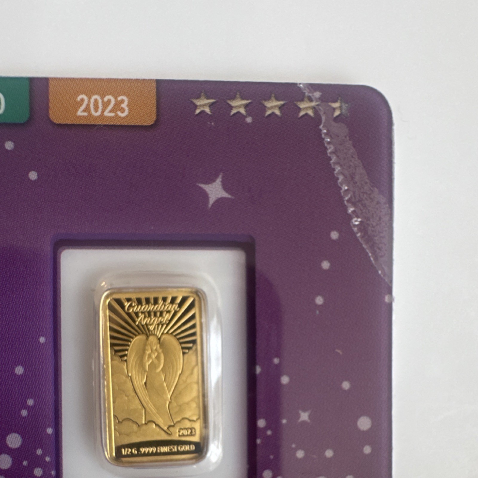 Samoa 2023 Guardian Angel Special Edition Gold Bar 0.5g .9999 Fine