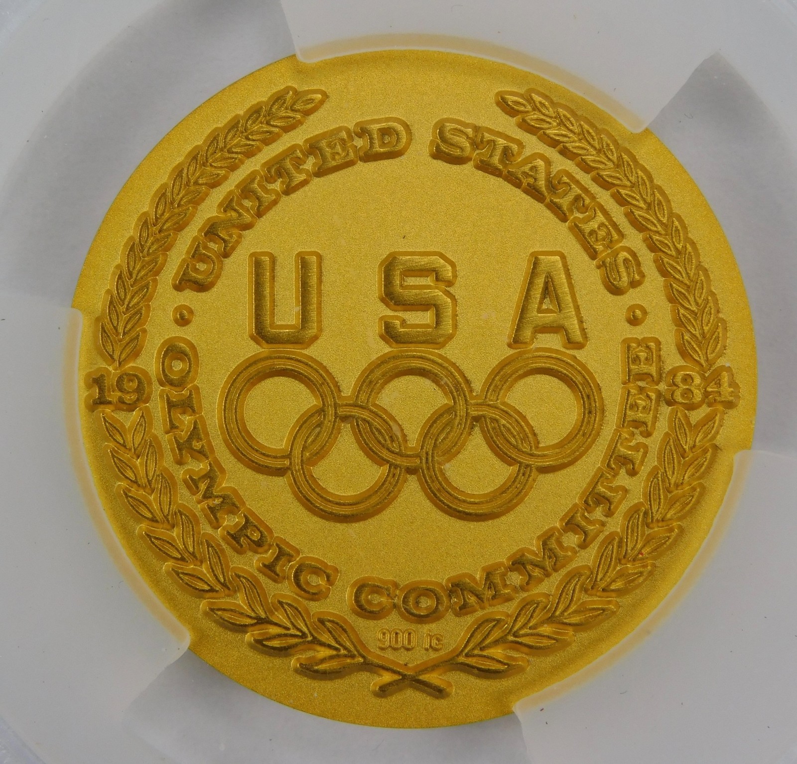US 1984 Salvador Dali Olympic Games Gold Medal Medallion Round Coin Discus
