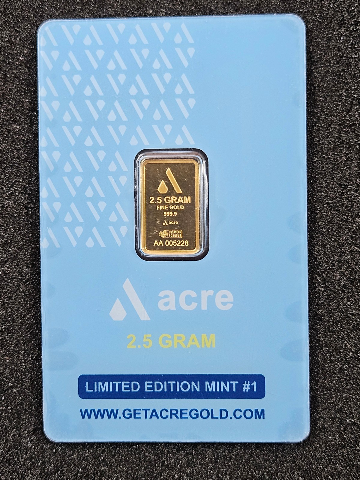 🌟 2.5 g Limited Edition Pamp Suisse Acre .9999 Gold Swiss BAR SEALED
