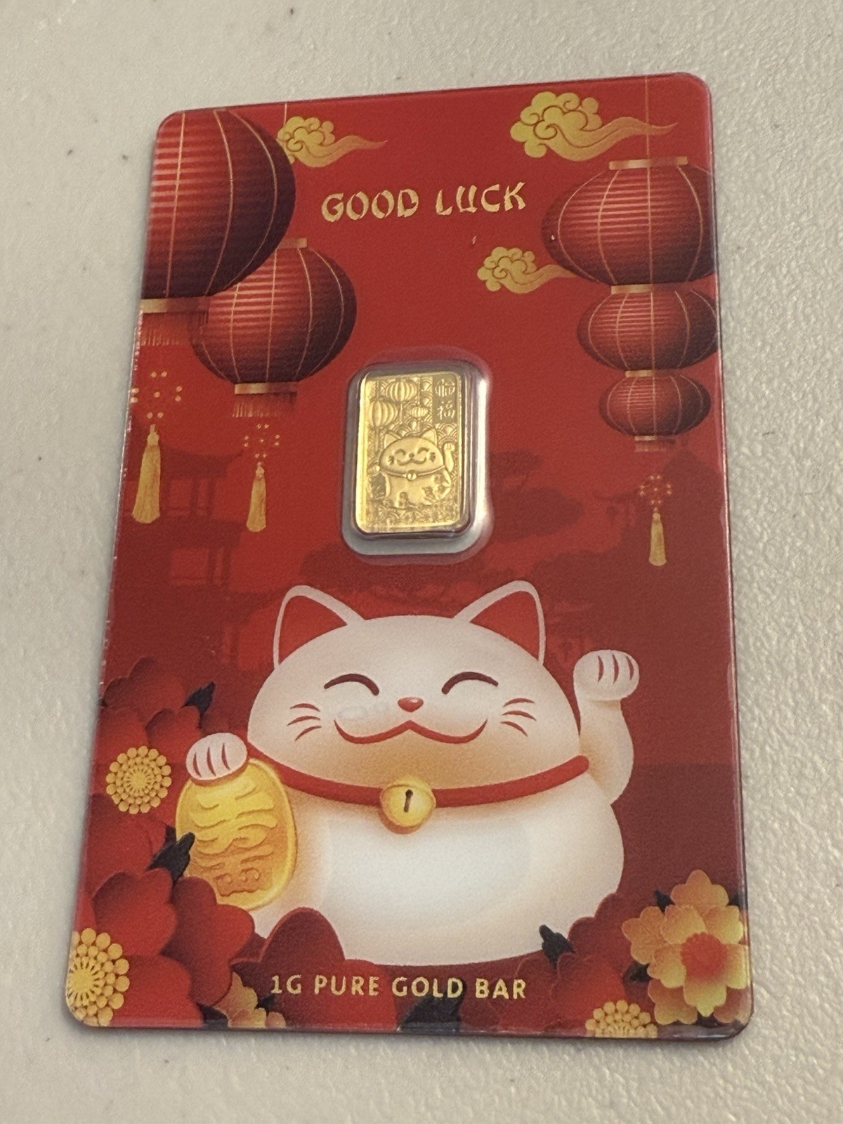 Super LOW Mintage of 3,000 Worldwide Pamp 1 Gram Gold Lucky Cat