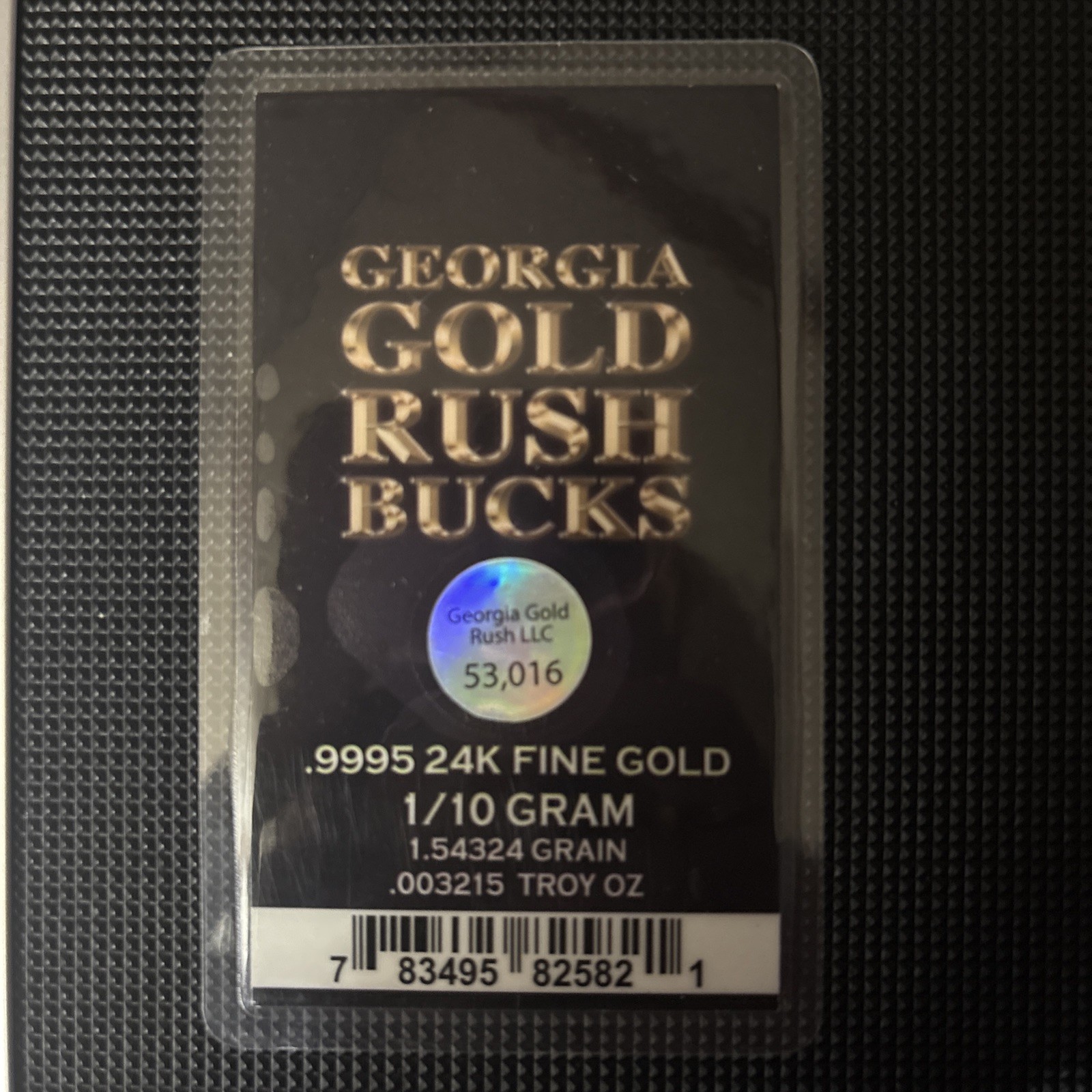 24k Gold Bar On Cert (1/10th) GRAM GOLD Bullion/ Ea Individual Numbered