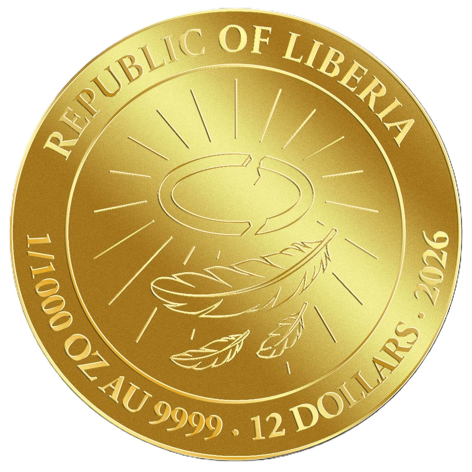 2026 Liberia The Fall of Lucifer 1/1000 oz Gold Coin in Card (9999 Mintage)