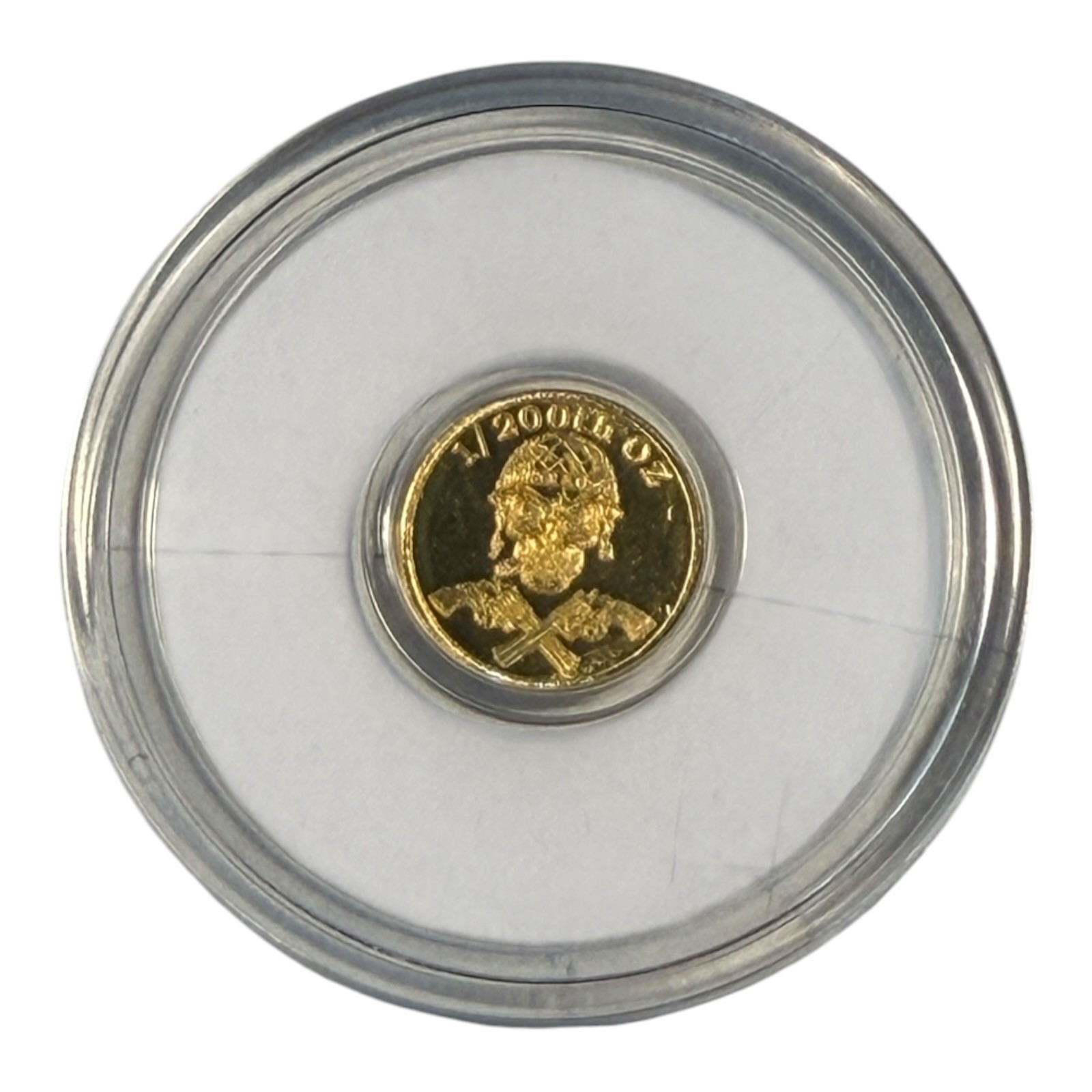 1/200 OZ Gold Round .999 Fine Skull & Guns 21