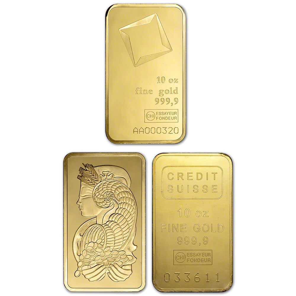 10 oz Gold Bar – Random Brand – Secondary Market – 999.9 Fine