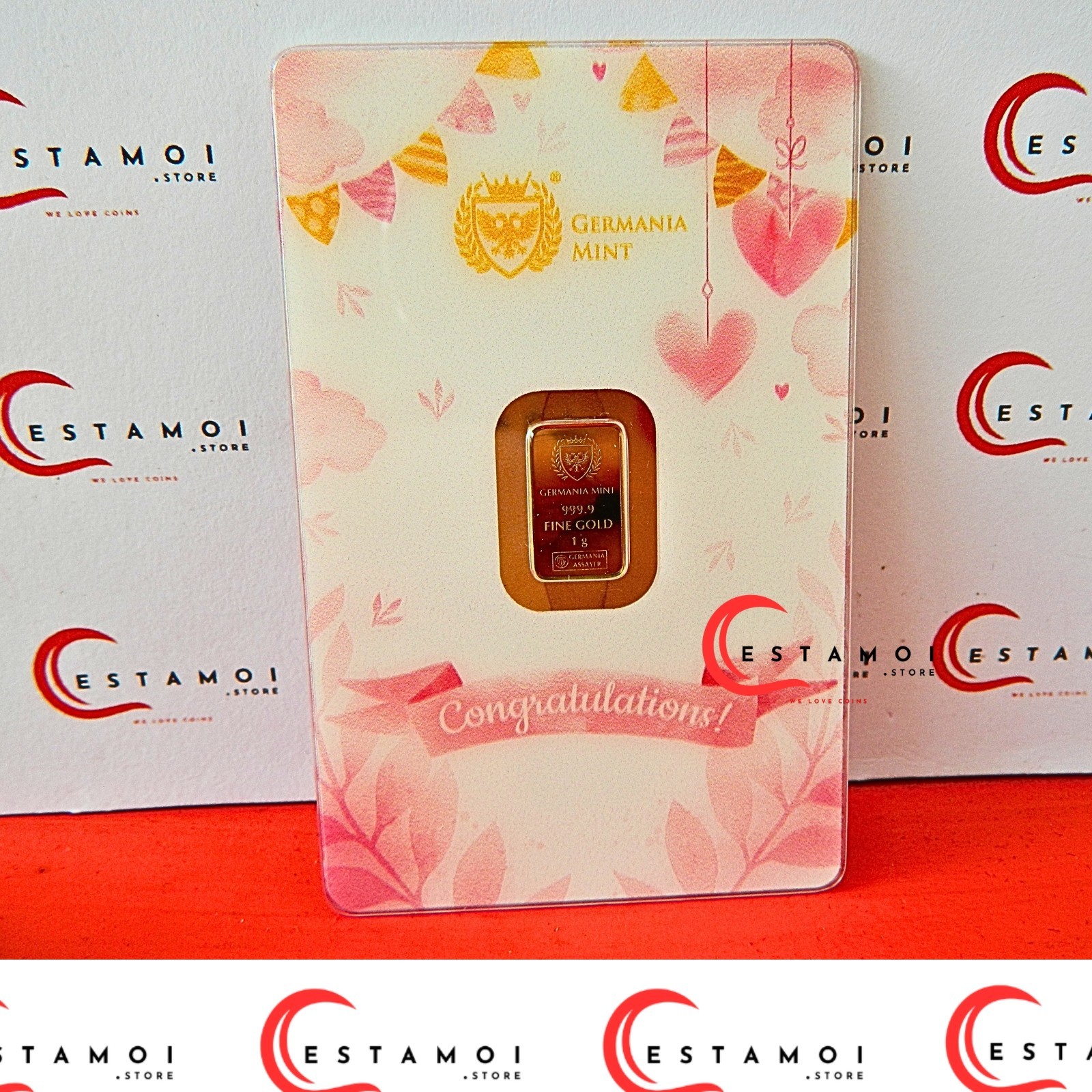 Germania Mint, 2026, Gold Bar, 1G, 999.9 Gold, Congratulations: Baby Girl!