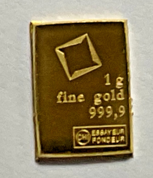 Lot Of 2- 1 Gram Gold Bar Loose -Valcambi Suisse .9999 Fine Gold, Secondary Mkt