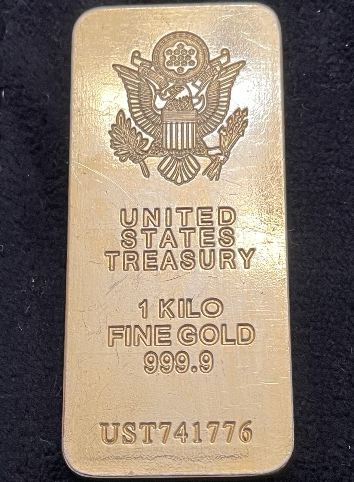 Faux 1 Kilo Gold Bar~For Prop~Display Ect (Actual Weight 256 Grams)