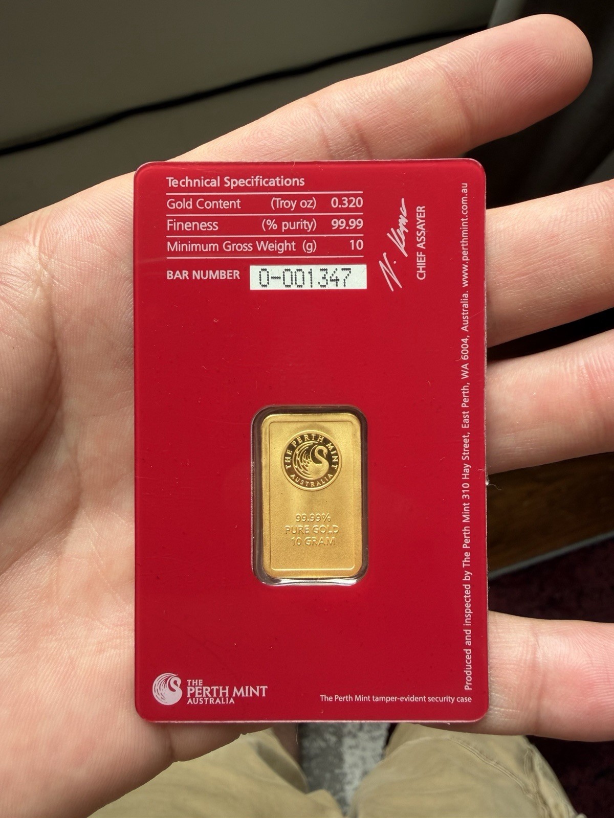 Rare Vintage Oriana 10 gram Gold Bar – The Perth Mint Oriana Design (In Assay)