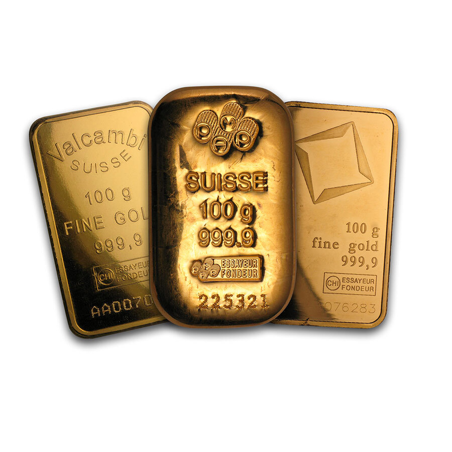 100 gram Gold Bar – Various Brands