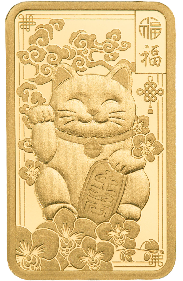 Pamp Suisse Lucky Cat 2.5 Gram Gold Bar in Assay