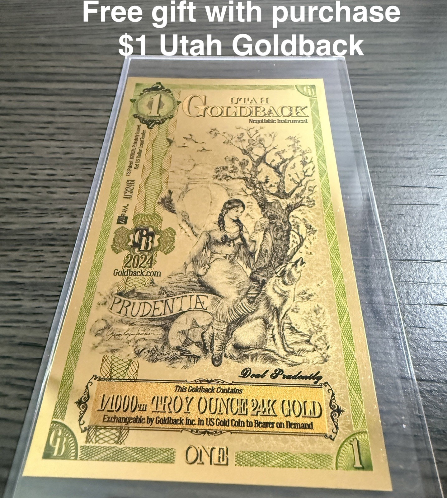 Perth Mint 1 oz Gold Bar .9999 Fine & 99.99% Pure Gold w/ free $1 Utah Goldback