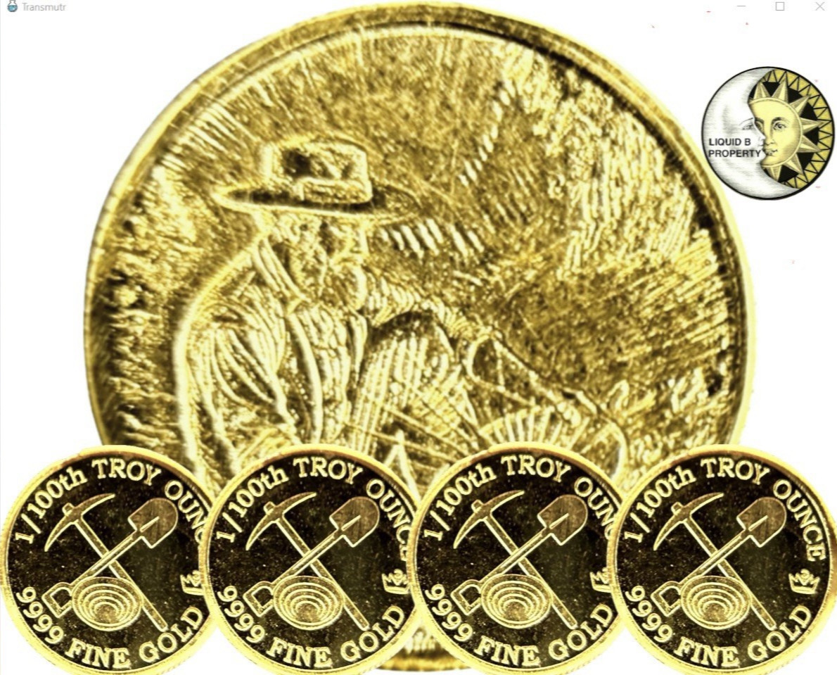 LOT 5 X 1/100 OZ MONARCH .9999 FINE GOLD PROSPECTOR ROUNDS IN CAPSULE BU
