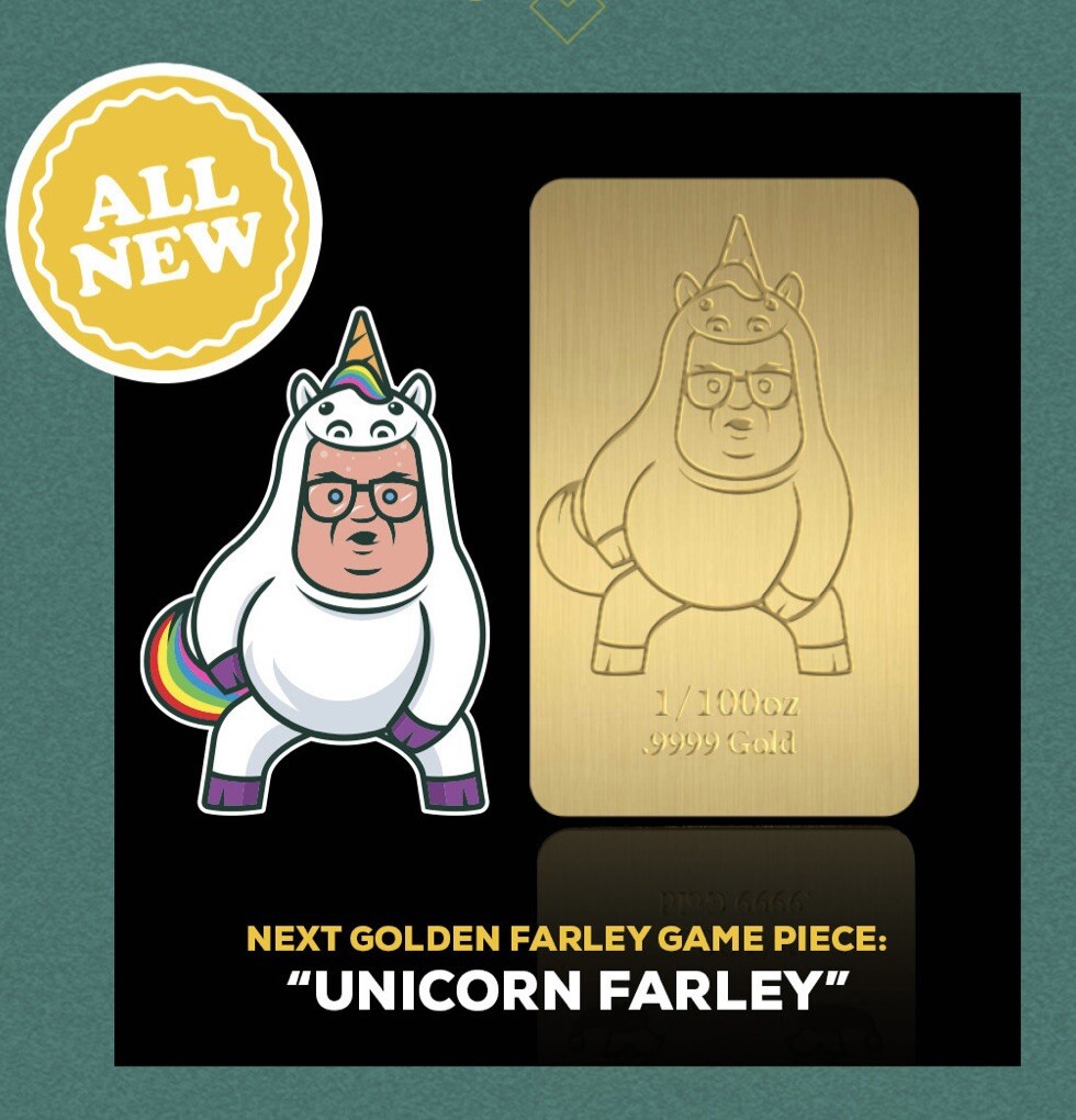 The CHIVE | MARCH GOLDEN FARLEY GAME PIECE | 1/100th Oz Gold Bar | SOLD OUT