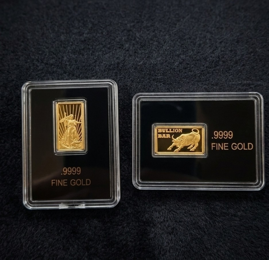 Lot 2 Gold Bar Set America .9999 Fine Lady Liberty Gaudens BULLion Bar 1/50oz