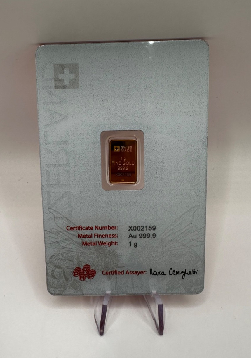PAMP Suisse Bee 1g Gold Bar .999 Red Series Switzerland Goldbarren