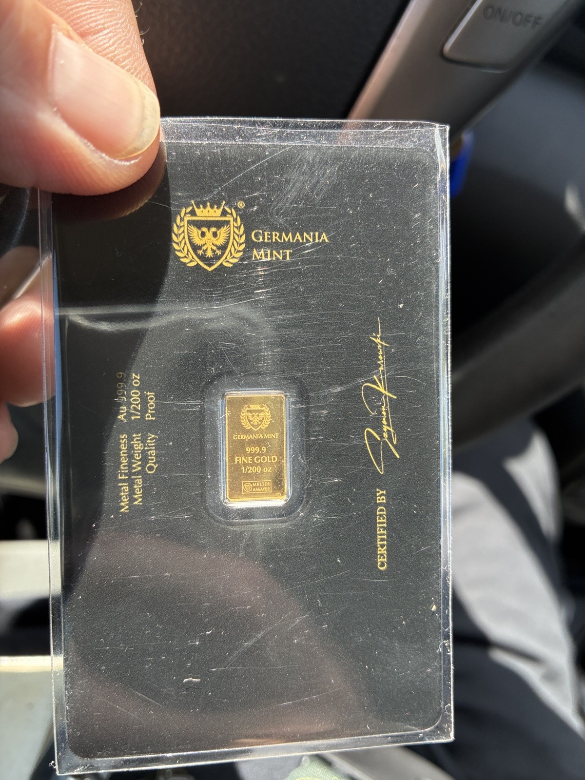 Germania Mint Lady Germania Minted 1/200 oz Gold Bar in Assay Card